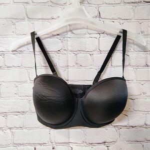 Third Love Classic Black Strapless Underwire Padded Bra 38D